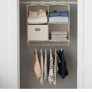 POTTERY Barn Double bar hanging closet organizer